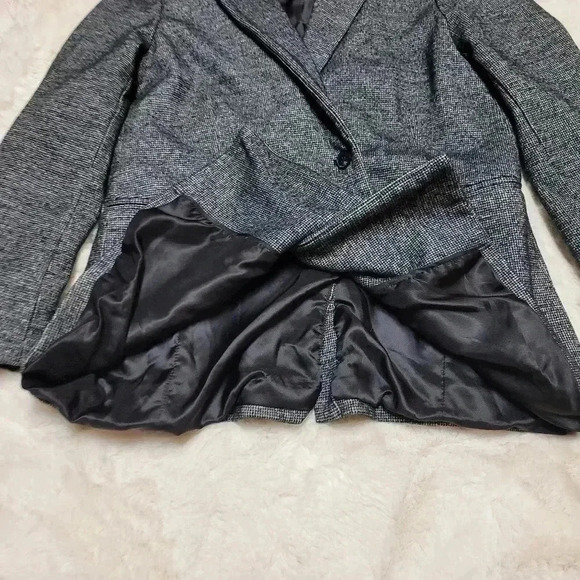 J.Mclaughlin Warrington Jacket Blazer Black Grey Wool Blend Double Breasted Sz 8 - Picture 8 of 12